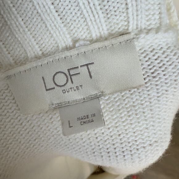 Loft Outlet sz. Large Holiday festive Christmas sweater, cardigan, office #4380 - Picture 7 of 8